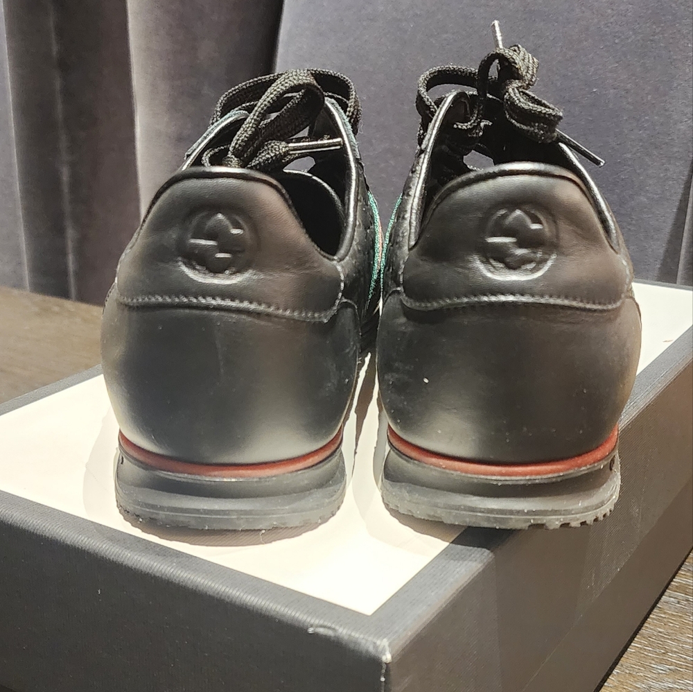 Gucci Men's Size Black 10 SL73 Guccissima Leather Sneaker - Picture 2 of 10